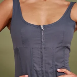 Robe Moulante Gris Anthracite Tissée à Détail Coutures Et Zip -Jolie Vêtue Soldes Magasin ef0c7bcfc62a405a83986ed646b133da3cb161b8 cnd1707 4