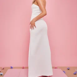 Robe Mi-longue Bustier En Néoprène Blanche à Détail Coutures -Jolie Vêtue Soldes Magasin ef14def705e048ebb525d518a469f535aaf30cb8 cnd9029 2