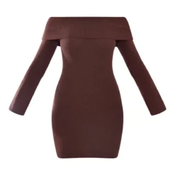 Tall Mini Robe Pull Chocolat à épaules Dénudées -Jolie Vêtue Soldes Magasin ef31d2ed043db7a89ed1e37f395682a22c18cd98 cnb4413 5