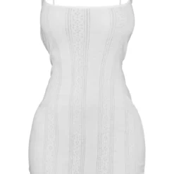 Petite Robe Moulante En Maille Pointelle Blanche à Bretelles -Jolie Vêtue Soldes Magasin ef9bfd21f2006290c7c8b8f3ddc557afac6616e9 cne2328 5