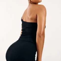 Robe Asymétrique Moulante Noire à Taille Découpée Et Côté Froncé -Jolie Vêtue Soldes Magasin effd3150765db259333a470357f2ea375c9ef259 cnd4053 2