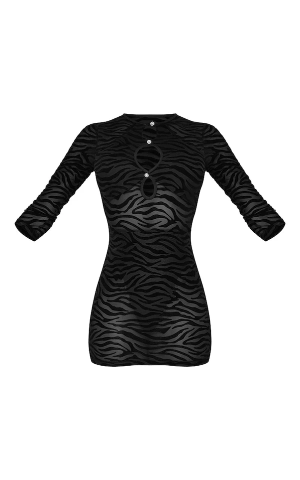 Tall Robe Style Dévoré Noire à Découpe Goutte D'eau 7 Tall Robe Style Dévoré Noire à Découpe Goutte D'eau – Image 5