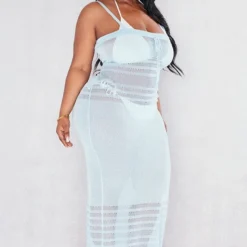 Plus Robe De Plage En Maille Bleu Ciel à Devant Froncé -Jolie Vêtue Soldes Magasin f024f86d2c2c8f5f5d15aa8a22036f67aea04e86 cnc9651 3