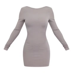 Robe Moulante Côtelée Bleu Acier à Manches Longues Et Dos Noué -Jolie Vêtue Soldes Magasin f04c4b58186bc35a0118e3858389b0277374d6e1 cnc2316 5