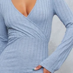 Robe Cache-coeur Mi-longue Côtelée Grise à Manches évasées -Jolie Vêtue Soldes Magasin f08568da7266622fe14911af513baeb0fec38ed5 cnc1138 4