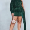 Plus Robe Moulante Asymétrique En Sequins Vert émeraude Effet Drapé -Jolie Vêtue Soldes Magasin f0d9f539a0abc505a1177fbaf7faba5e0388ac17 cnb5217 1