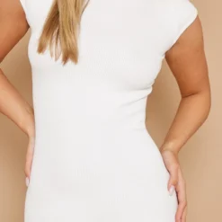 Robe Moulante écrue à Contours Structurés Et Mancherons Côtelés -Jolie Vêtue Soldes Magasin f0de576ec1d8fa819f2e0550dcfd177fe9f13c8c cnd4306 4