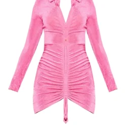 Robe Chemise Moulante En Acétate Rose à Jupe Froncée -Jolie Vêtue Soldes Magasin f17bdfcd61bb368475af183a2d385c1e1abeb492 cmz5890 6