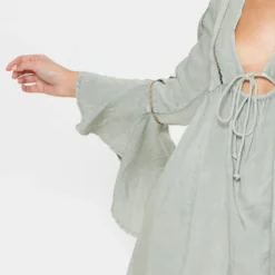 Diamond Robe De Plage Kaki Pâle à Lien Et Manches Volantées -Jolie Vêtue Soldes Magasin f2023ec9096f6b0173ca1332248fb5f66c802045 CMB6566 5