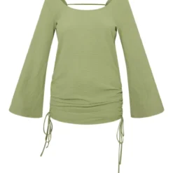 Robe Moulante Texturée Satinée Vert Sauge Kaki à Fronces Sur Les Côtés Et Dos Nu -Jolie Vêtue Soldes Magasin f22e274f493d1363646af32879ee525c7ecc5350 cnd1229 5