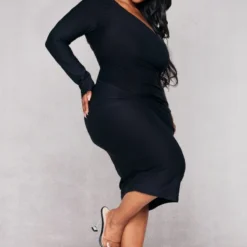 Robe Mi-longue Moulante Asymétrique Noire -Jolie Vêtue Soldes Magasin f24752d76d03982f1f964e1b9c34f4cbc873ee6e cnb4333 3