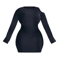Plus Robe Moulante Noire à épaule Dénudée Et Manches Longues -Jolie Vêtue Soldes Magasin f26380791a5370228378b902ec9aa2d9e28822b8 cnb4347 5