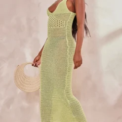 Tall Robe Longue En Maille Tricot Vert Olive à Bretelles -Jolie Vêtue Soldes Magasin f274f66cac45b63393e7dce68043cdd11657a4b7 cne8197 3