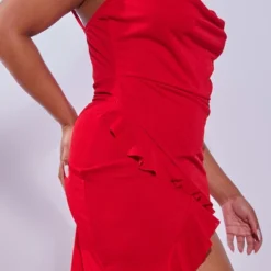 Plus Robe Mi-longue Rouge Crêpée à Volants -Jolie Vêtue Soldes Magasin f2c580bf1ce39fd03b91d973914b6823d44ccd3b cnd8707 4