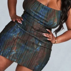 Plus Robe Moulante Plissée Marron à Imprimé Marbré Et Col Bénitier -Jolie Vêtue Soldes Magasin f3083b2e310d6f8e2bf55b83643362abd9805983 cnb9042 4