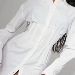 Robe Chemise Blanche à Taille Style Corset -Jolie Vêtue Soldes Magasin f31c8119c6973384d1966f1ebc9da7090cc63a04 cnc6997 4