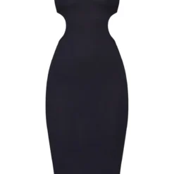 Robe Mi-longue Côtelée Noire Découpée Sur Les Côtés -Jolie Vêtue Soldes Magasin f49f60411d6a4d296928b91a3f3081346ef79f1f cnb7948 5