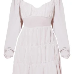 Robe Droite Texturée Blanche à étages Volantés Et Lanières Dans Le Dos -Jolie Vêtue Soldes Magasin f4c60bc0080f8664df6732bf80879a40bfcaf79a cmz2237 6
