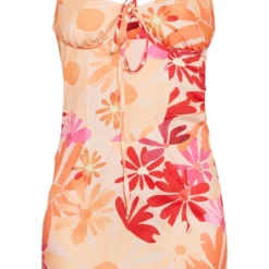 Robe Corset Droite Fleurie Orange à Armatures Et Dos Nu -Jolie Vêtue Soldes Magasin f51b87bde585ac49bfb2f51e518b680d2ccf1c5e cnd8867 5