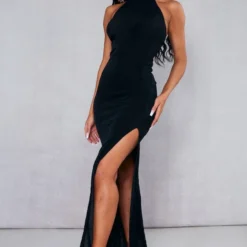 Robe Moulante Longue En Acétate Noire à Dos échancré Et Col Montant -Jolie Vêtue Soldes Magasin f52f660421a662a79ec4490b7ec612d5862cc4fc cnc7621 3