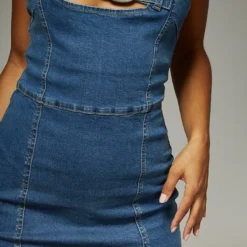 Robe Très Courte En Jean Stretch Délavage Bleu Moyen à Ceinture -Jolie Vêtue Soldes Magasin f5ad47db54b4b927a44abd537ed4f4a1e3520f33 cmz9098 4