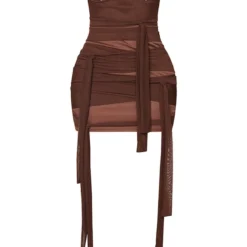 Shape Robe Moulante Marron Chocolat En Mesh à Liens Autour Du Cou -Jolie Vêtue Soldes Magasin f5c3f7b1c30e787d0a74447ac5b11a48745ec8ab cmt7559 6