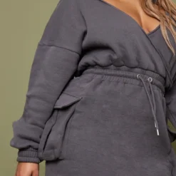 Shape Robe Pull Cache-coeur Gris Anthracite Style Utilitaire à Décolleté Et Poches -Jolie Vêtue Soldes Magasin f5cc00317fe81449549a41689636cc8cc7bfb273 cnc4553 4