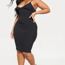 Logic Plus Robe Mi-longue Côtelée Noir ébène Très Décolletée -Jolie Vêtue Soldes Magasin f5ecd33ced3b6f971c810a4b735b5796a616696f clz8485 4