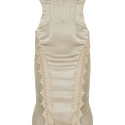 Plus Robe Longue Vert Sauge à Corset Et Parties En Dentelle -Jolie Vêtue Soldes Magasin f62e2a94dc8fddfa03f290c7408bf90f00efff9e cne0739 5