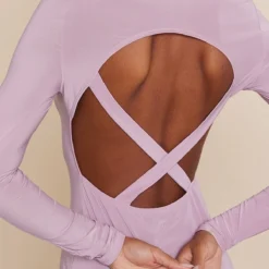 Robe Moulante Mauve Découpée Dans Le Dos Croisée à Manches Longues -Jolie Vêtue Soldes Magasin f66167594713625e7d6aac887b54fd5c411c89aa cnd2294 4