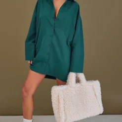 Robe Chemise Oversize En Popeline Vert Forêt à Mancherons Larges -Jolie Vêtue Soldes Magasin f766eeb8a665c5e605a486e43acb28a1c69b3204 cnc6731 3