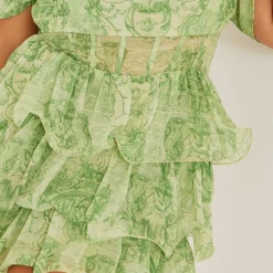 Plus Robe Moulante Verte Imprimé Statue à Fronces -Jolie Vêtue Soldes Magasin f78fce725cac1b6b5b934c41a0cea44b128bdb5d cne0712 4