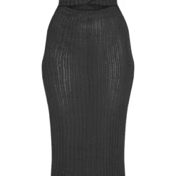 Robe Longue Texturée Noire Torsadée Découpée à Col Bardot -Jolie Vêtue Soldes Magasin f7a941c2e42a9ed98f2c9b4047474ad18281aa10 cnd8865 5