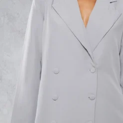 Robe Blazer Oversize Grise à Double Boutonnière Et épaulettes -Jolie Vêtue Soldes Magasin f807aeeb15173cc666a80b56f49456e90d18a778 cnb0983 4