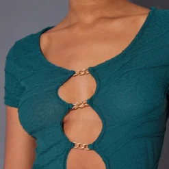 Robe Moulante Bleu Sarcelle Foncé Clair Texturée à Découpes Gouttes D'eau Et Empiècements -Jolie Vêtue Soldes Magasin f809f53df76ecebbeeb9f0632919a9f55d8d3a75 cnb8090 4