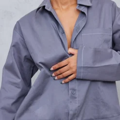 Robe Chemise Gris Anthracite à Coutures Contrastantes Et Poches Cargo -Jolie Vêtue Soldes Magasin f90dc379b2f8a78db9815ac1f8f075a606630ef0 cnd1262 4