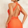 Robe Droite Plissée Orange à Dos Nu Et Col Montant -Jolie Vêtue Soldes Magasin fac113e6469b231eb7cb3ce2be2a8e086c5b80a3 cne9924 1