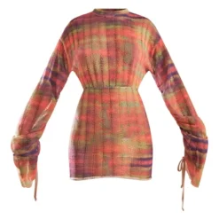 Robe Moulante Déchirée à Imprimé Flou Orange Et Manches Longues -Jolie Vêtue Soldes Magasin fb31fbaefd4c6ce75565b5d72828343697ba141e cnb0814 5