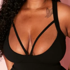 Plus Robe Mi-longue Noire à Bretelles Et Lanières -Jolie Vêtue Soldes Magasin fb54a2a4eb110657b5a9db8dd6919a9c7a81797e cna0078 5