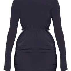 Robe Très Moulante Froncée Gris Anthracite à Dos Découpé Et Manches Longues -Jolie Vêtue Soldes Magasin fb82c2f82e25ca06ff3bb36892333818a9e0bb8f cnb9253 5