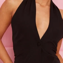 Robe Blazer Tissée Noire Style Gilet à Dos Nu Croisé -Jolie Vêtue Soldes Magasin fb9c78c442ca52330fbe59980517ac1c22e3ef65 cnd2202 4