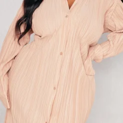 Plus Robe Chemise Mi-longue Oversize Gris Pierre Plissée -Jolie Vêtue Soldes Magasin fbad5337699b9a174f9c4caf5105a47b0e41de8d cnd2866 4