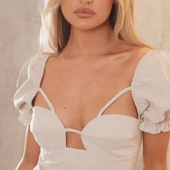 Robe Moulante Découpée Gris Pierre à Manches Bouffantes Et Détail Bonnets -Jolie Vêtue Soldes Magasin fc4a81fdb843e9b3e6a837a72eeedefa3cce950c cnd5488 4