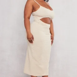 Plus Robe Mi-longue Texturée Gris Pierre à Découpe -Jolie Vêtue Soldes Magasin fd3ba122c907322171dfd73fe23361843e5f4e43 cnd4971 3