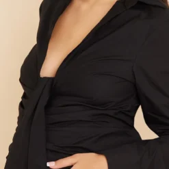 Maternité Mini Robe De Grossesse Noire à Devant Drapé -Jolie Vêtue Soldes Magasin fd566bbfa4c44b9981cb6300be0ff68d859a81a7 cmv3659 5