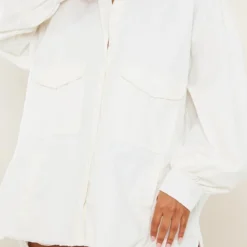 Robe Chemise Oversize En Maille Sergée Blanche à Ourlet élimé Et Boutons -Jolie Vêtue Soldes Magasin fd5c4eaaff59f18ae6aaddfe2ede0c89f339ca08 cna3025 4