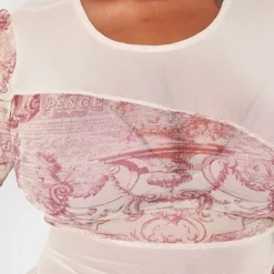 Plus Robe Mi-longue En Mesh Marron Imprimé Statue Contrastant -Jolie Vêtue Soldes Magasin fd5e7fdfc822ce96b9ec73e3697bd2611dc065ff cne0540 4