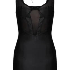 Robe Moulante Dos Nu Satinée Noire à Armatures Et Parties En Mesh -Jolie Vêtue Soldes Magasin fd94461ec05df49e2453857778a28c9da4cfcb43 cnd0371 5