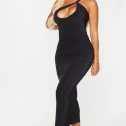 Shape Robe Longue Moulante Noire à Découpe Et épaule Nouée -Jolie Vêtue Soldes Magasin fe3cac6201a0c8094093c91a40245102ca4b3b43 cmt2269 4