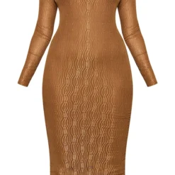Robe Longue Découpée En Mesh Texturé Chocolat à Manches Longues -Jolie Vêtue Soldes Magasin fe6aa5ab7df8ed2e983febf0c0f8945ce0018fc7 cmw4956 6